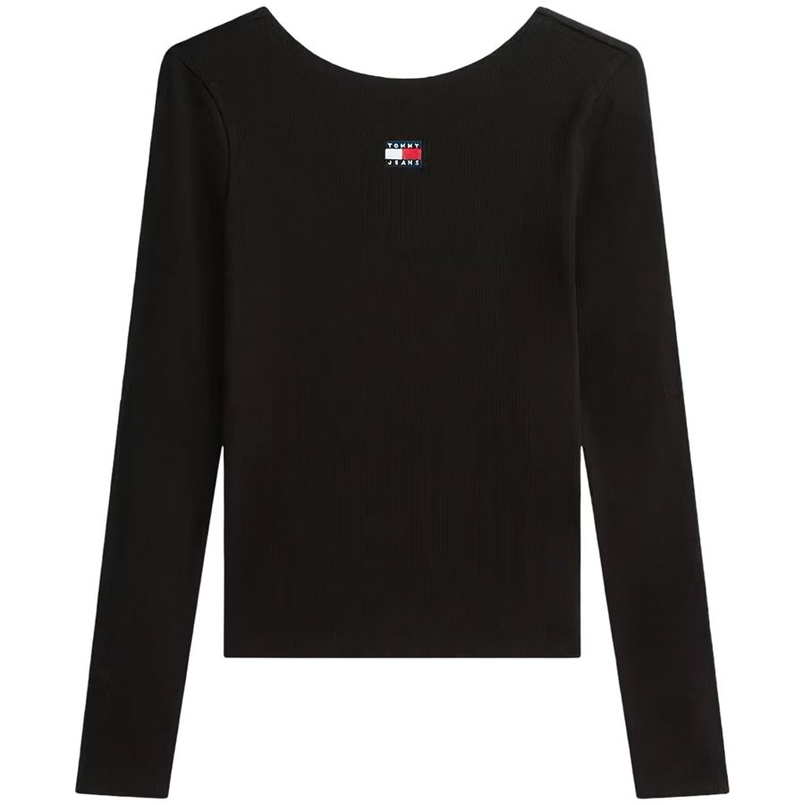 T-shirt manica lunga slim fit con schiena scoperta da donna Tommy Jeans | DW0DW21839BDS